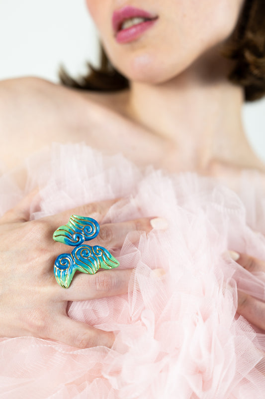 Grand bijou de main - Bleus