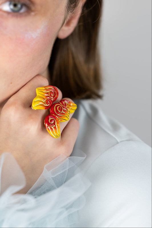 Grand bijou de main - Flammes