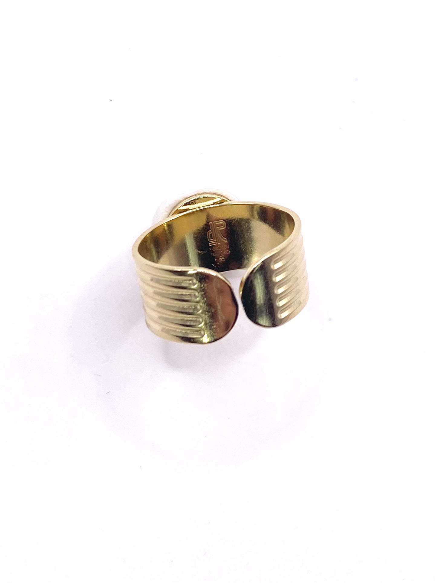 Bague Petite Volute - Blanc & Or
