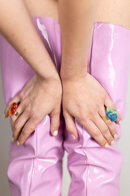 Bague « les 2 Volutes » - Rouges