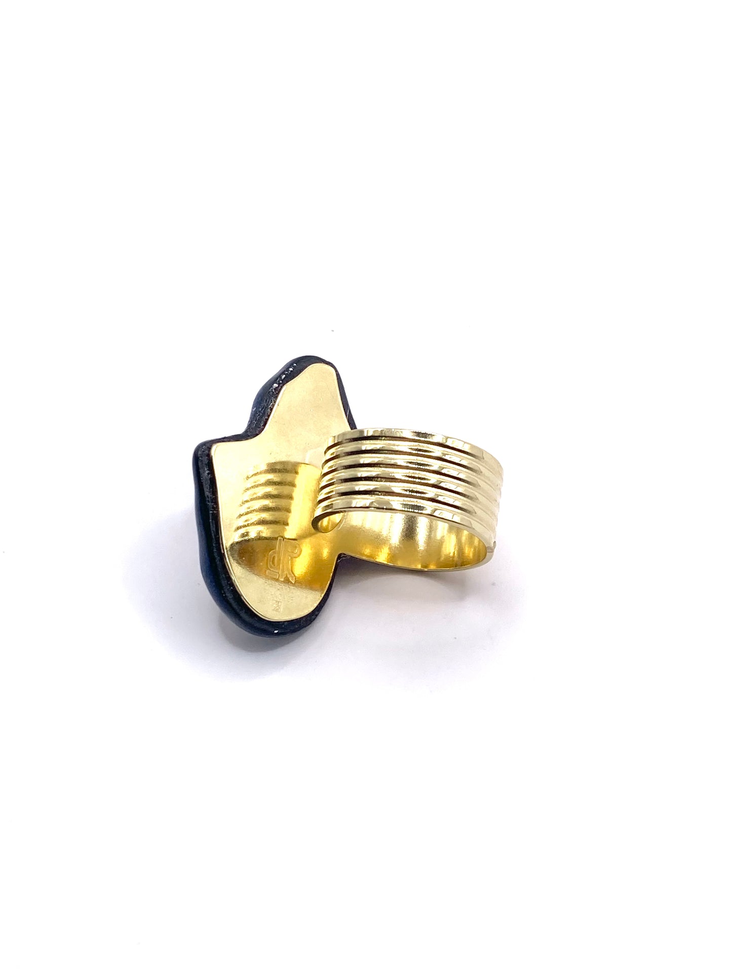 Bague « les 2 Volutes » - Noir & Or