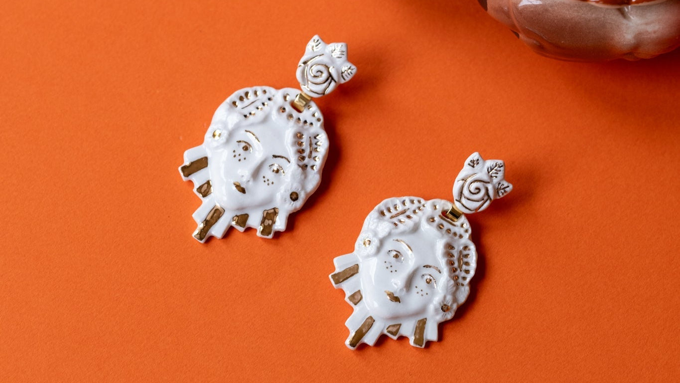 Mascaronne - The Earring - White & Gold