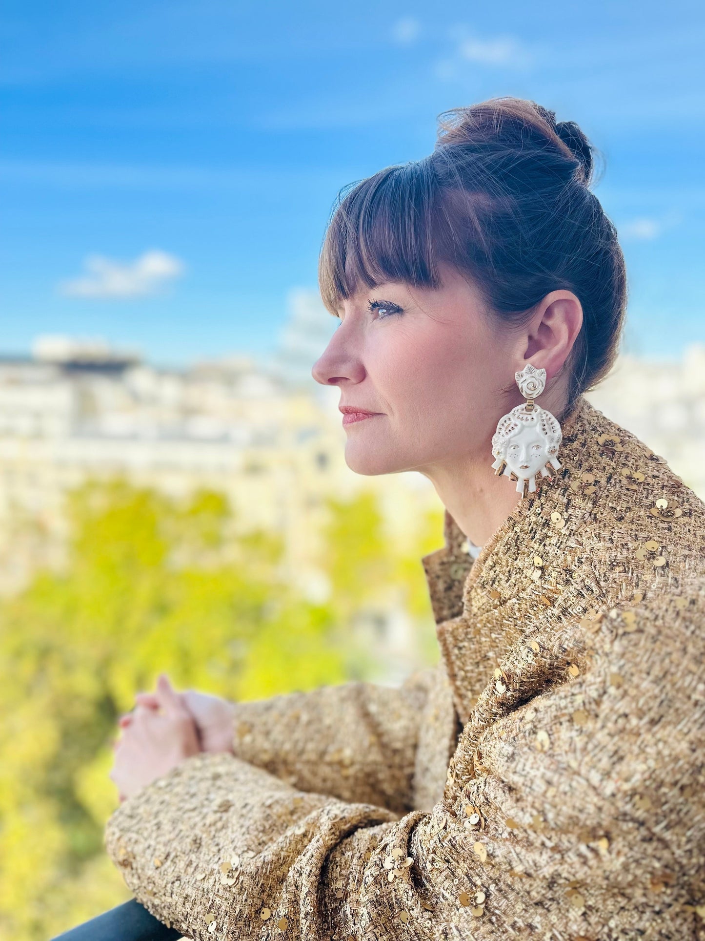 Mascaronne - The Earring - White & Gold