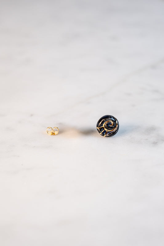 Puce d'oreille volute - Noir & Or