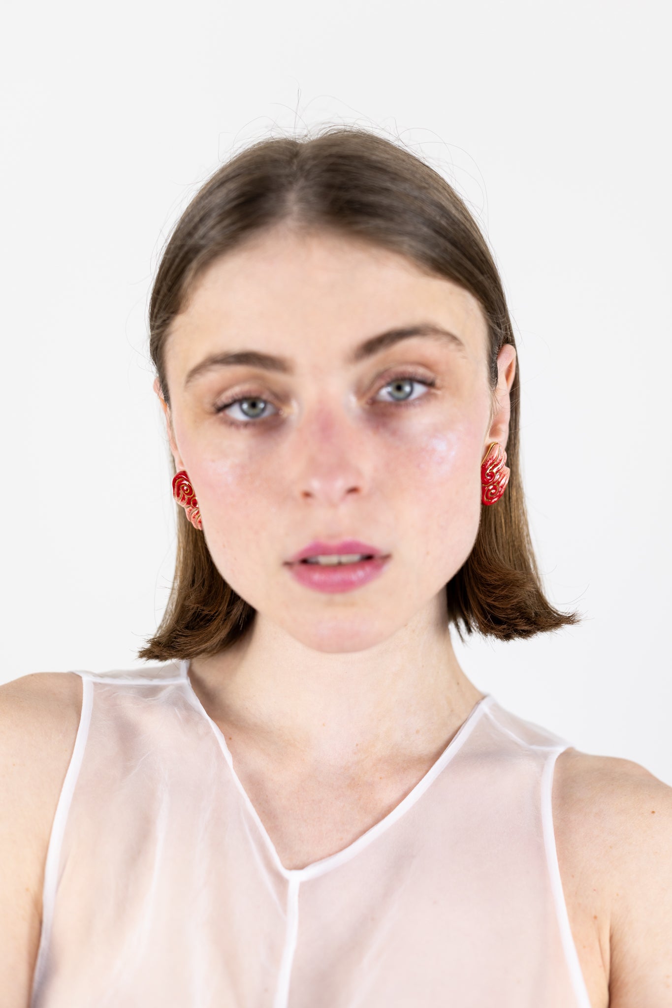Boucles d’oreilles "Les 2 volutes" - la paire, Rouges