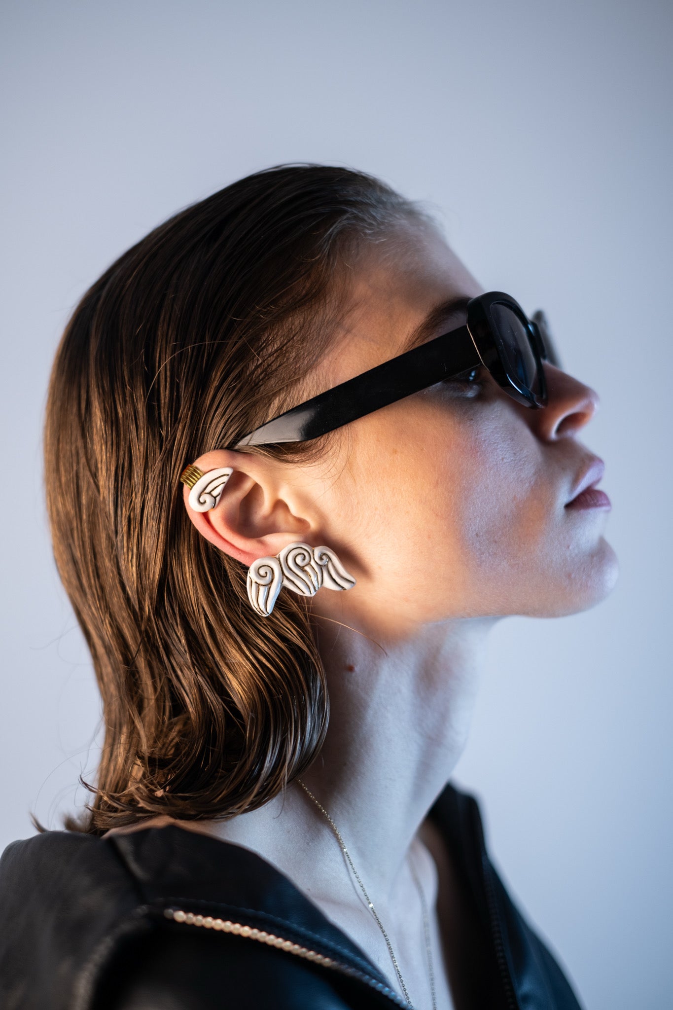 Bijou clip "Les 3 volutes"- Blanc & Or