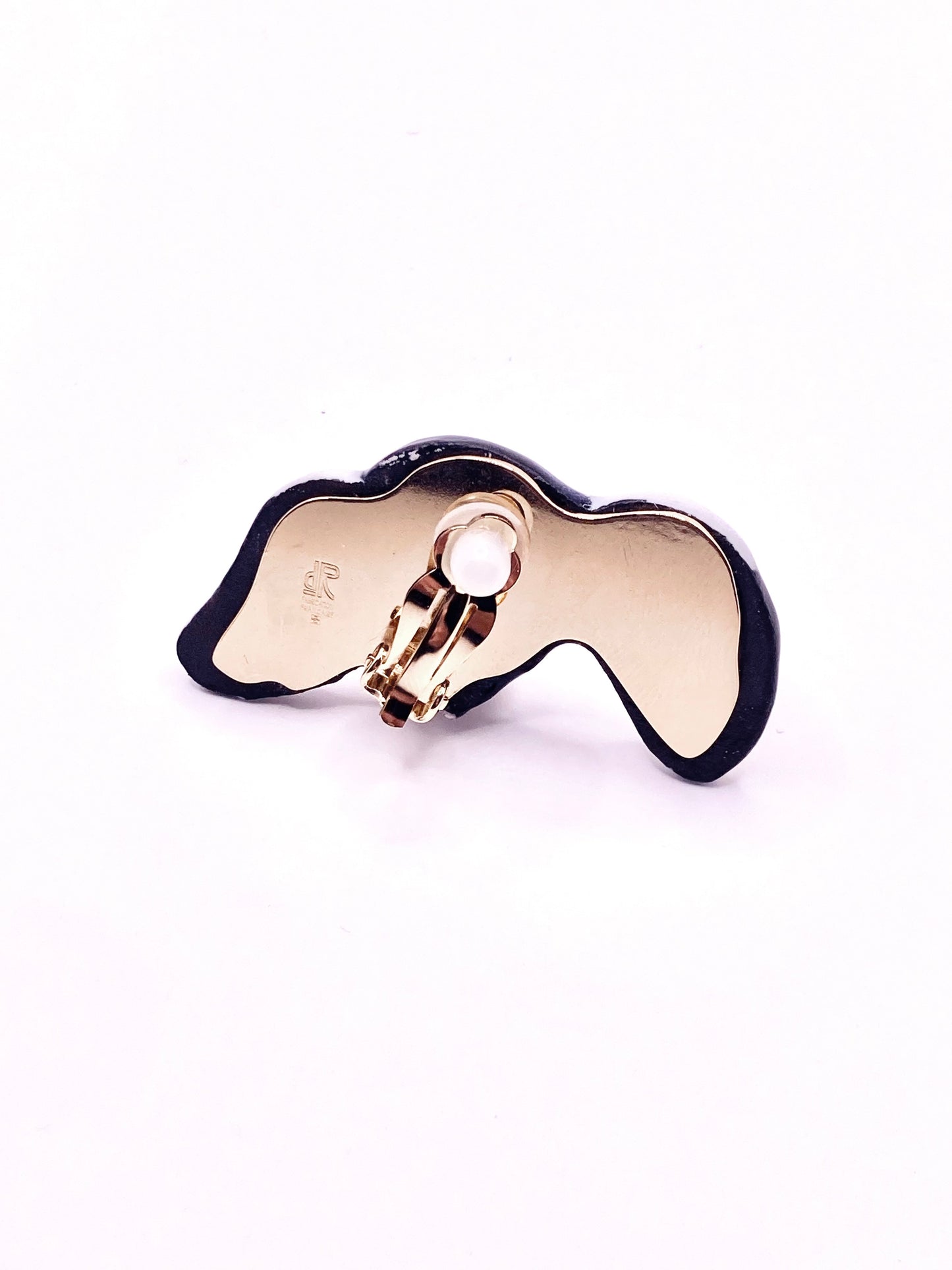 Bijou clip "Les 3 volutes" - Black & White & Or