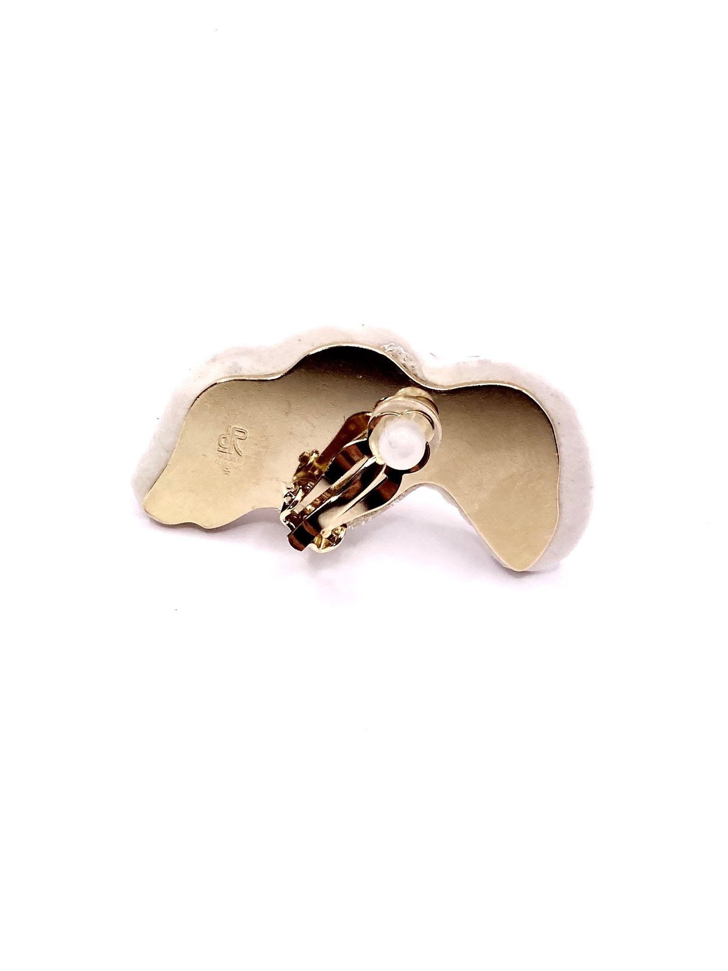 Bijou clip "Les 3 volutes"- Blanc & Or