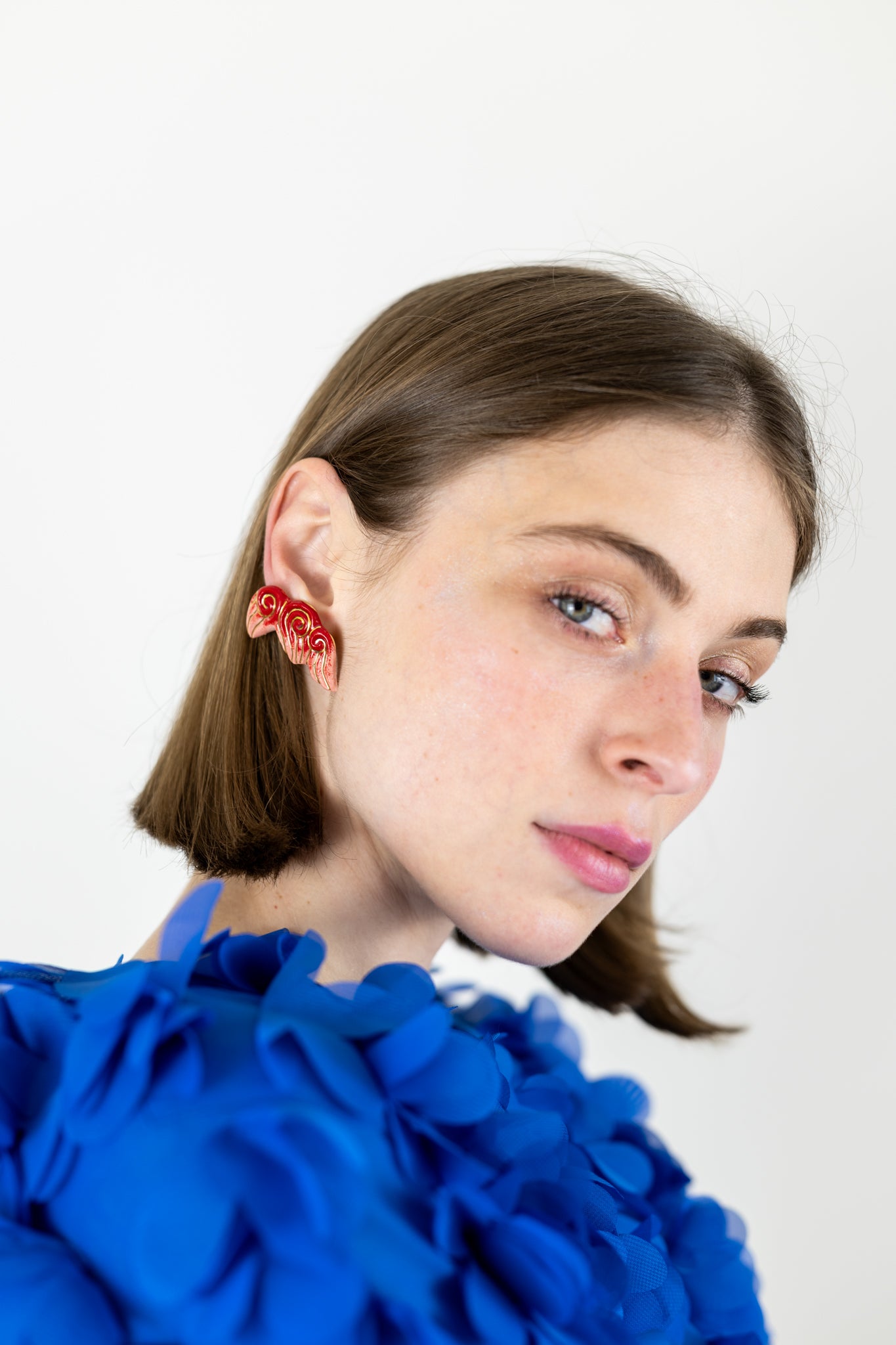Bijou clip "Les 3 volutes"- Rouges