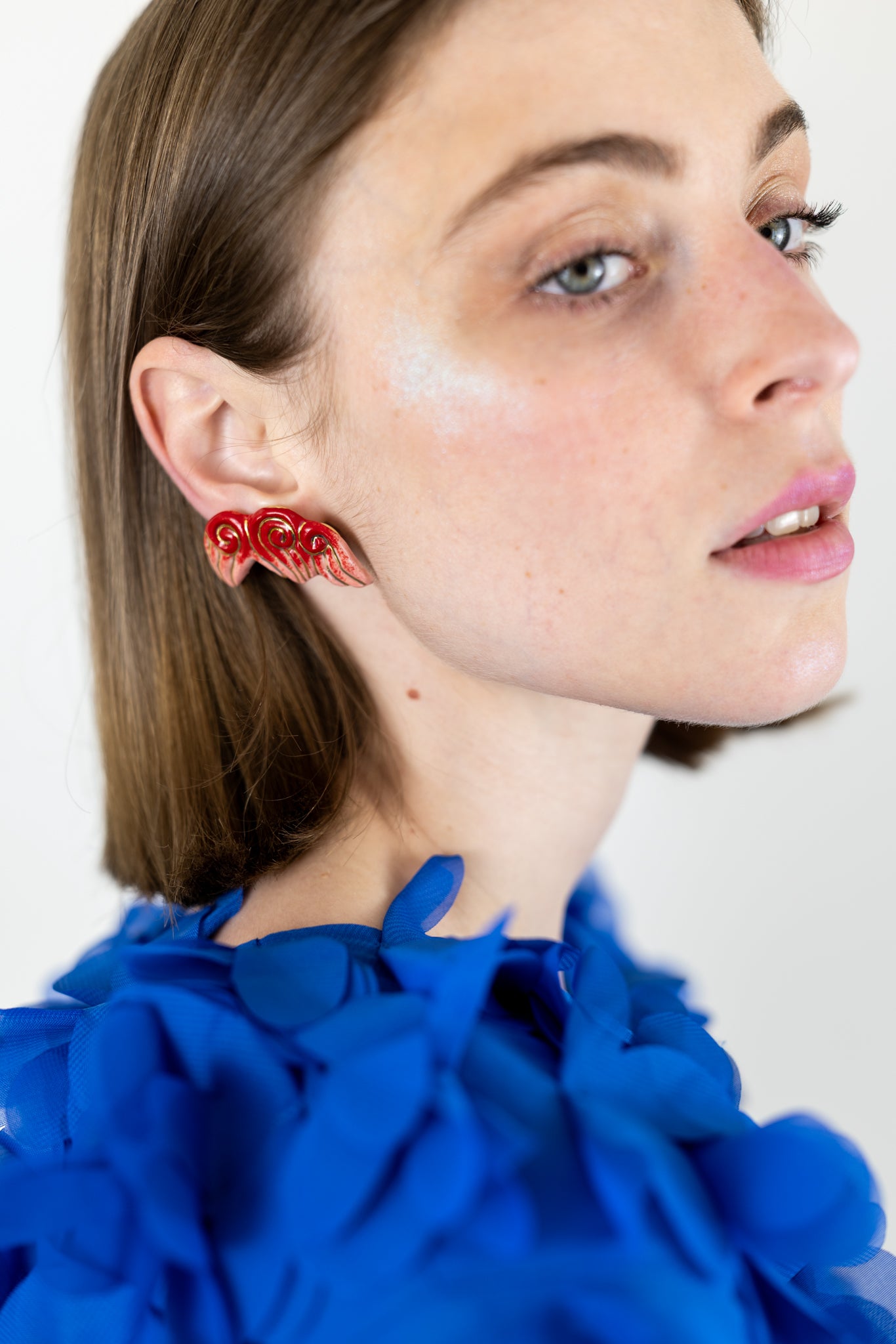 Bijou clip "Les 3 volutes"- Rouges