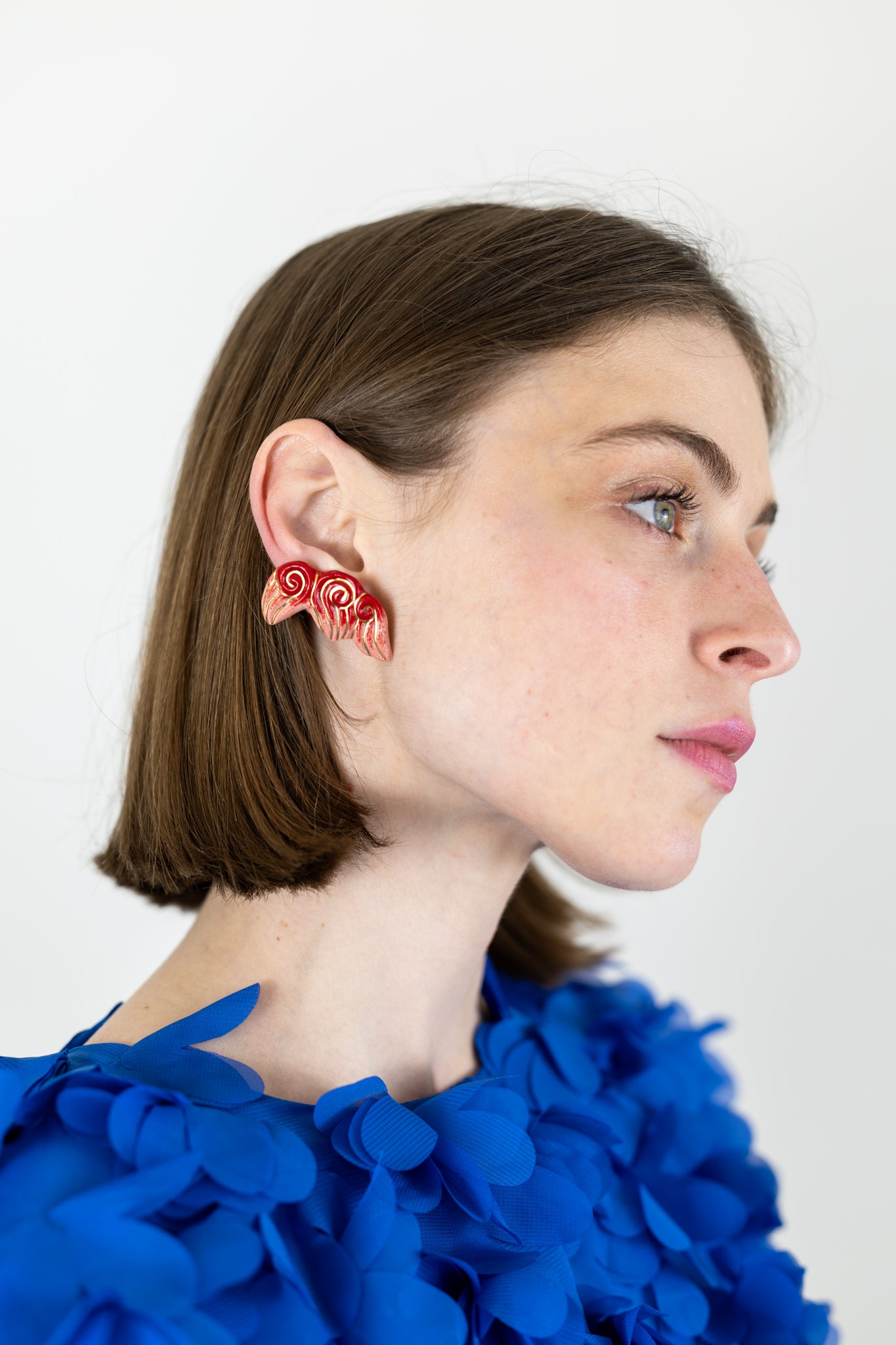 Bijou clip "Les 3 volutes"- Rouges