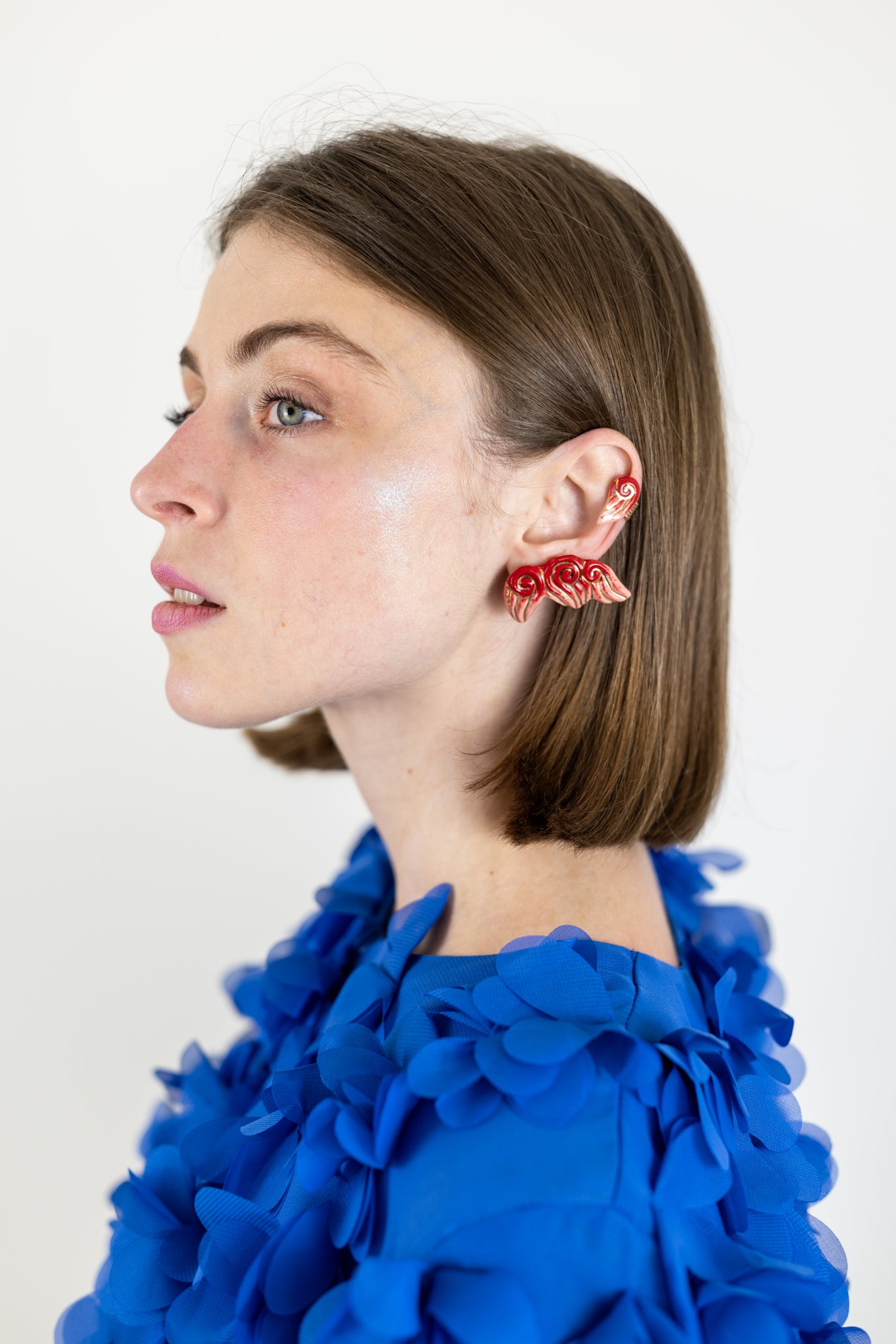 Bijou clip "Les 3 volutes"- Rouges