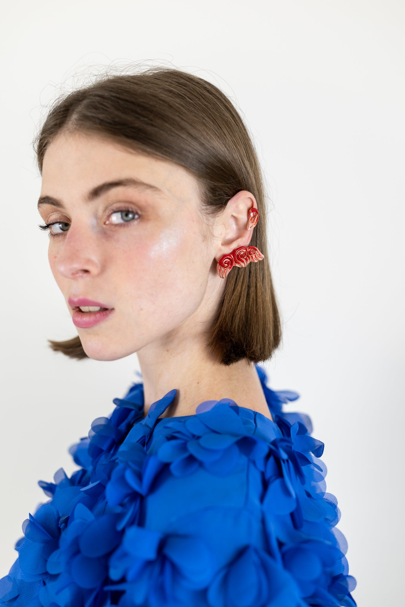 Bijou clip "Les 3 volutes"- Rouges