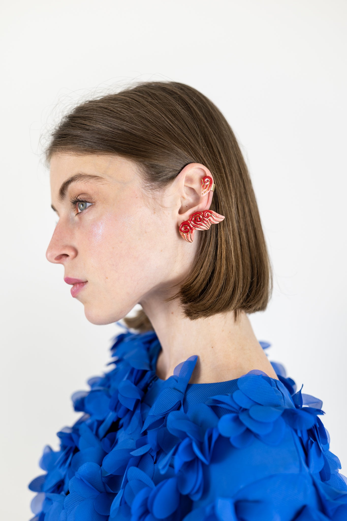 Bijou clip "Les 3 volutes"- Rouges
