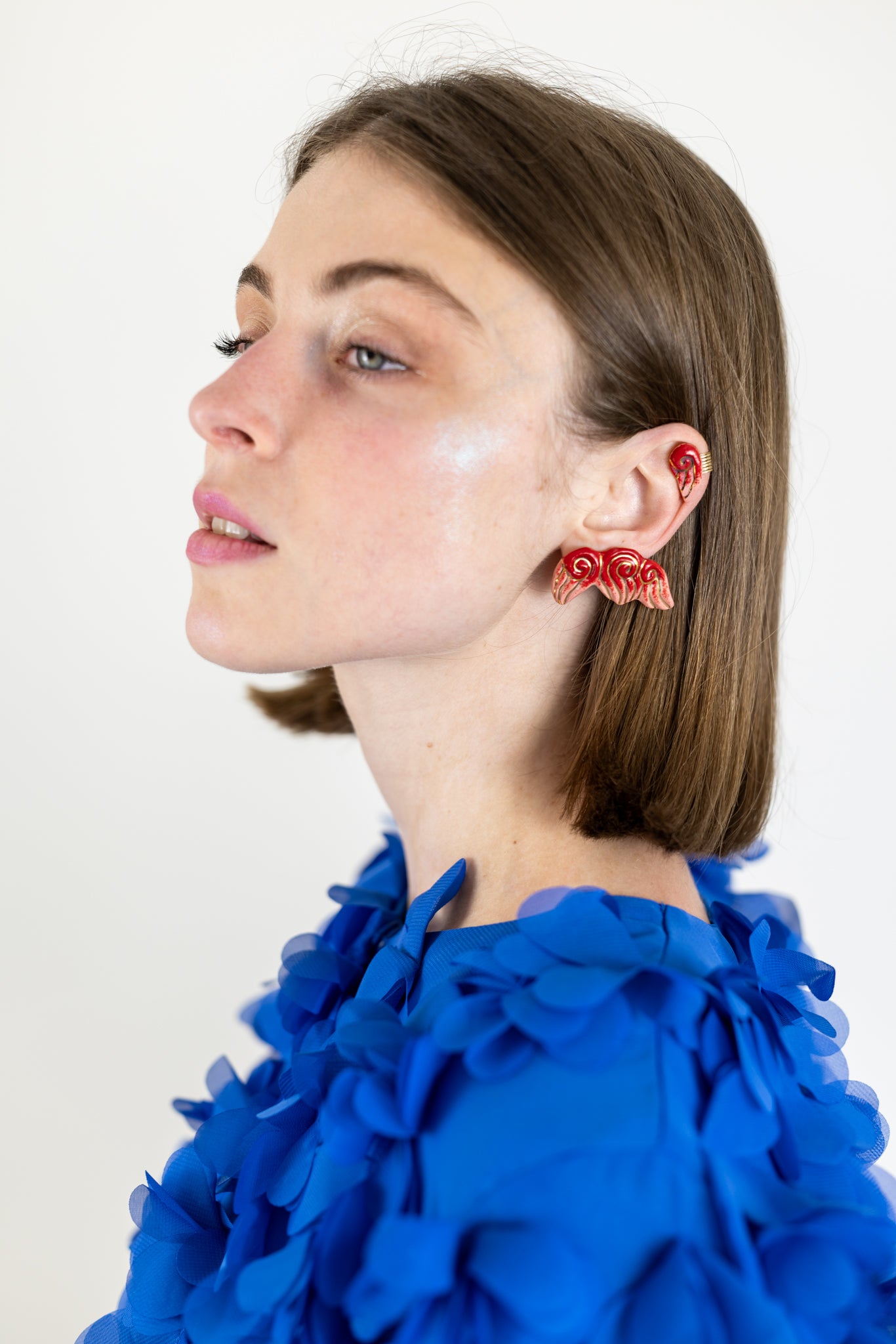 Bijou clip "Les 3 volutes"- Rouges