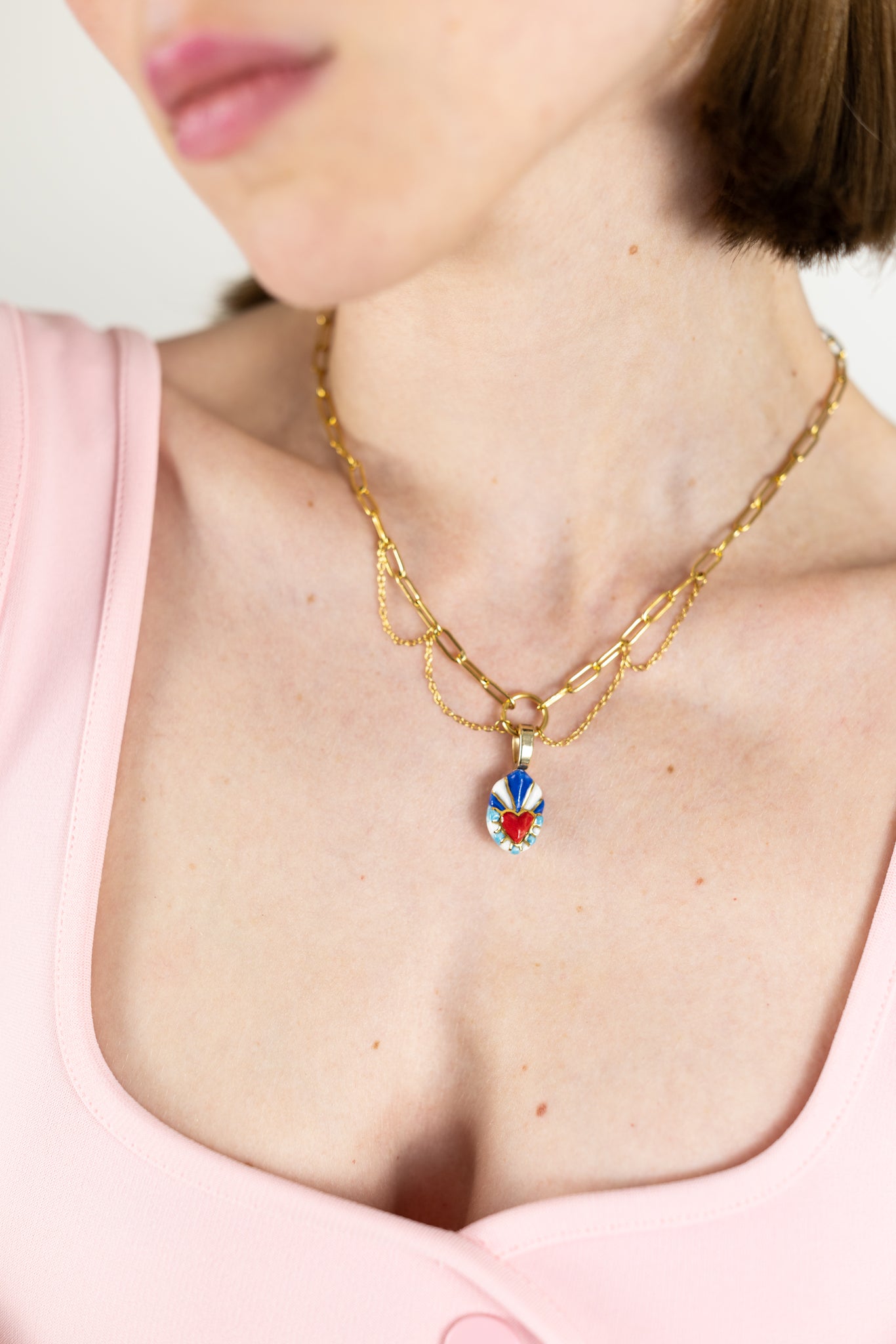 Ex-voto - Collier Chaîne- Azur