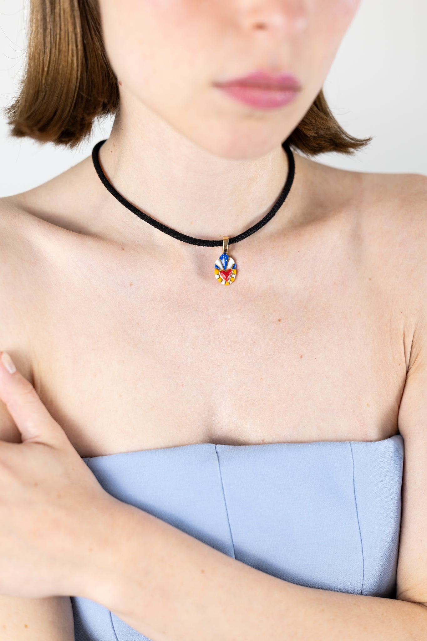 Sacred Heart - Suede Necklace - Sicily