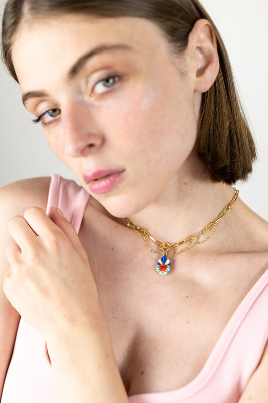 Ex-voto - Collier Chaîne- Azur