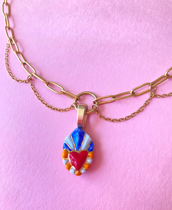 Coeur sacré - Collier Chaîne- Sicile
