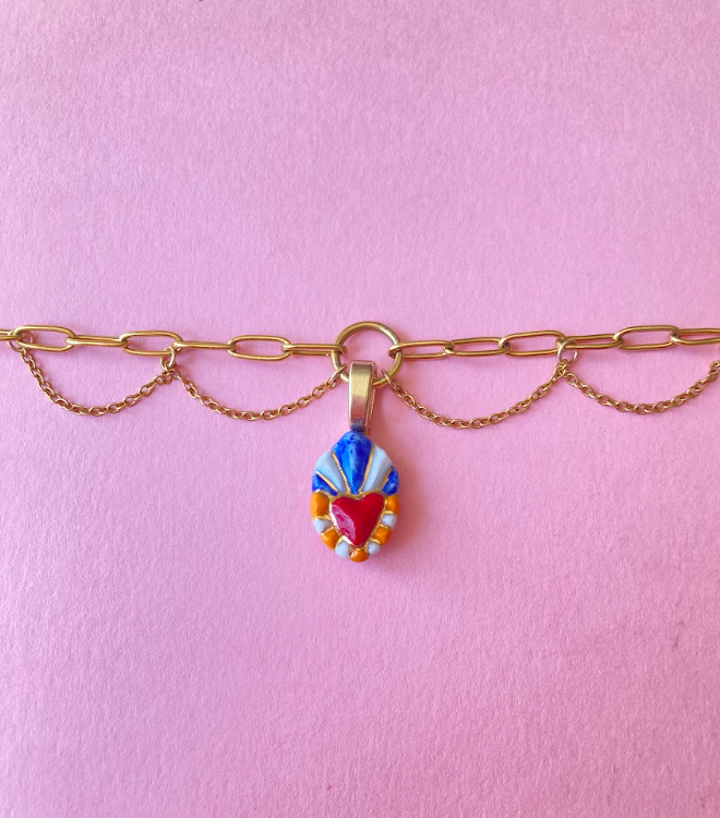 Coeur sacré - Collier Chaîne- Sicile