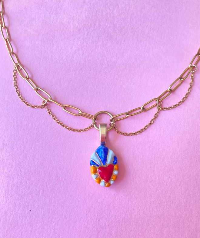 Coeur sacré - Collier Chaîne- Sicile
