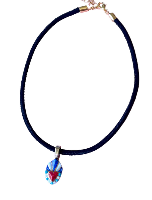 Ex-voto - Collier Daim- Azur