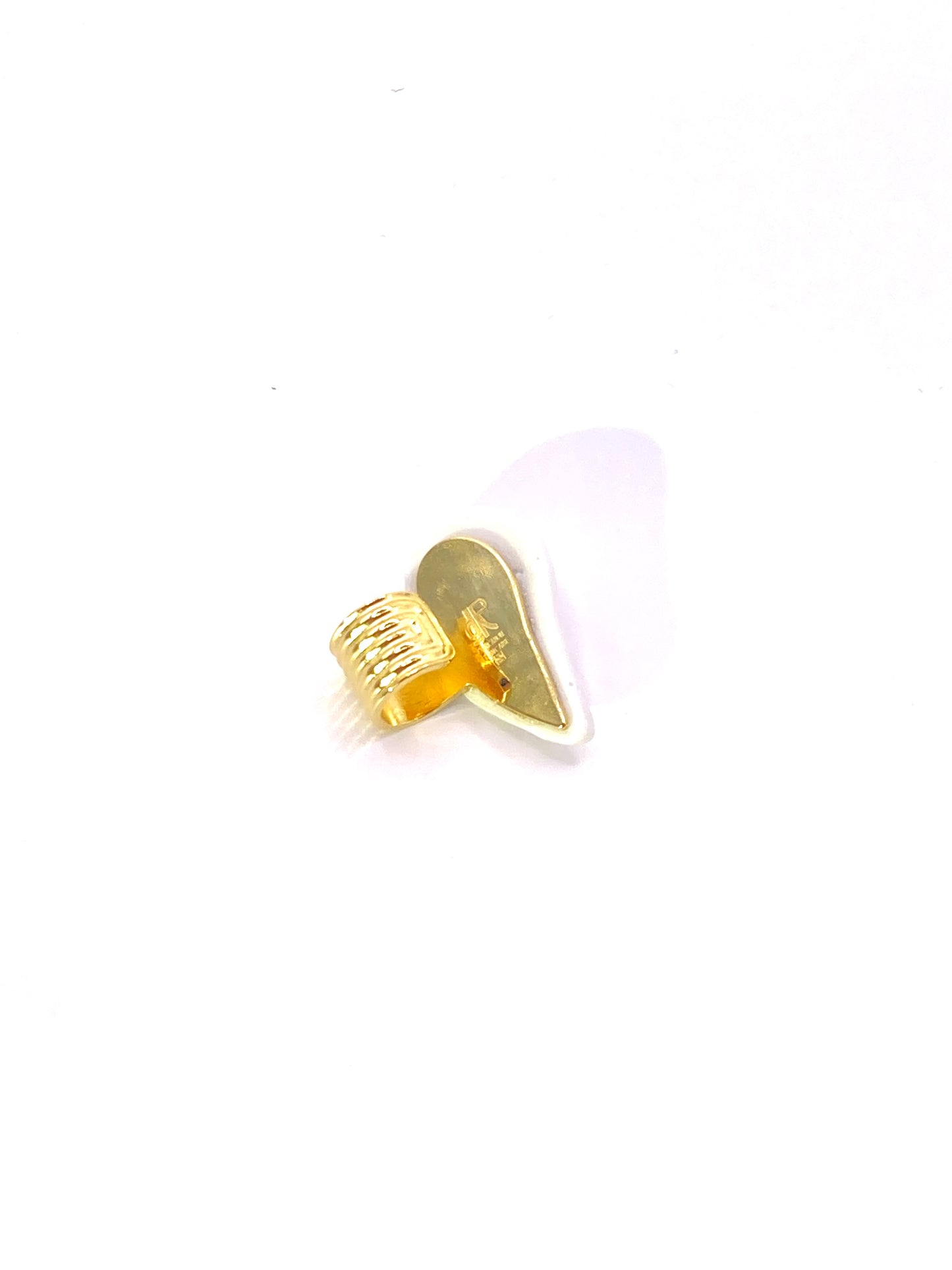 Earcuff volute - Blanc & Or