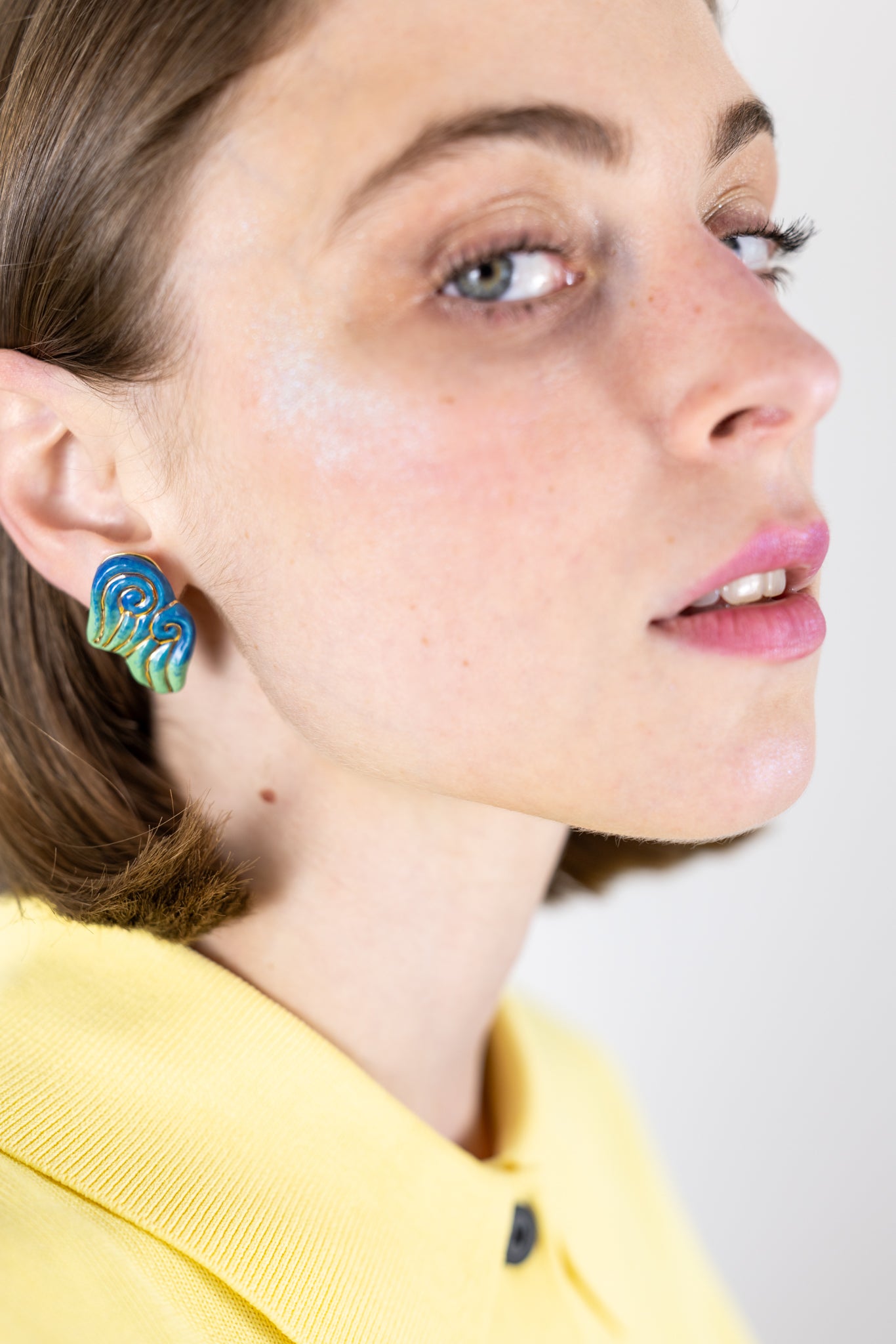 Boucles d’oreilles "Les 2 volutes" - la paire, Bleus