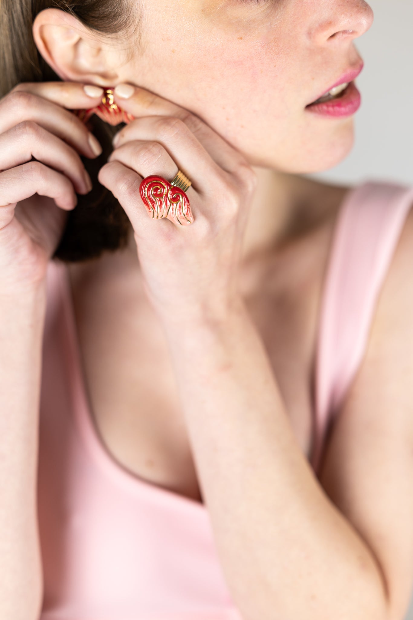 Bague « les 2 Volutes » - Rouges