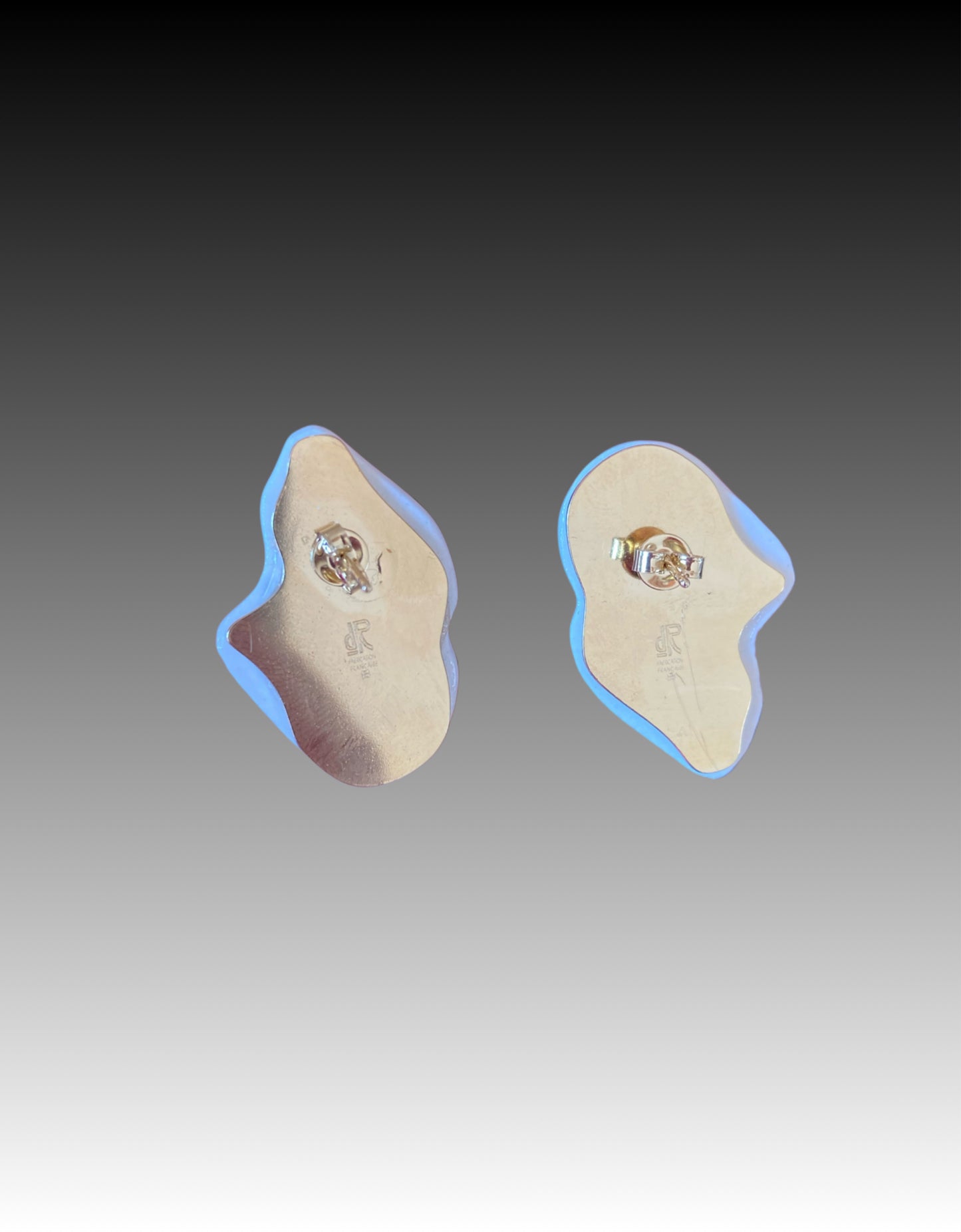 Boucles d’oreilles "Les 2 volutes" - la paire, Blanc & Or