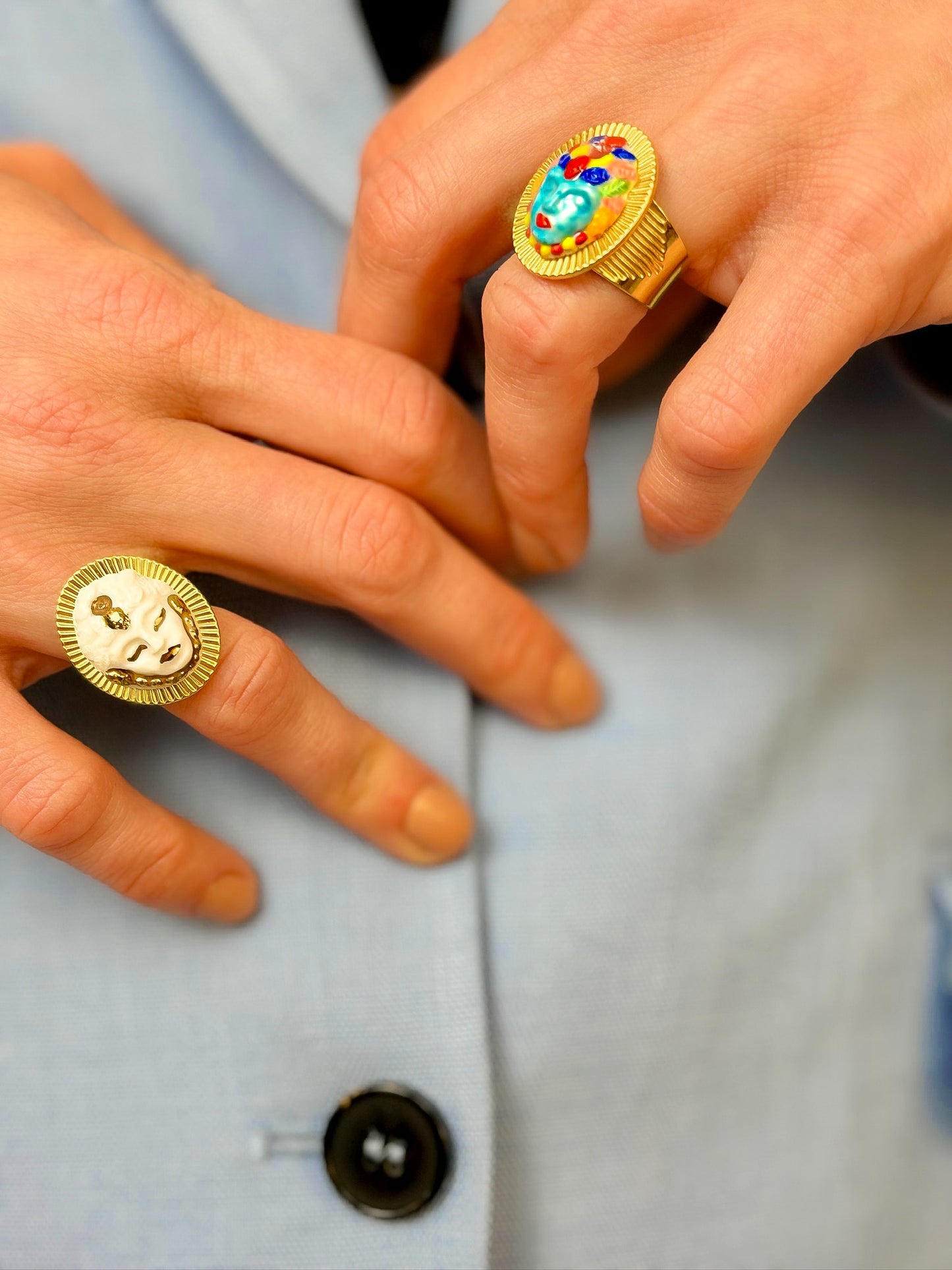 Androgyne - La Bague - Blanc & Or