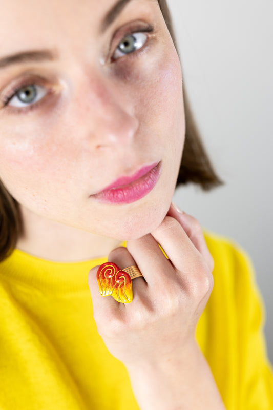 Bague « les 2 Volutes » - Flammes