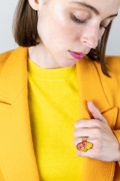 Bague « les 2 Volutes » - Flammes