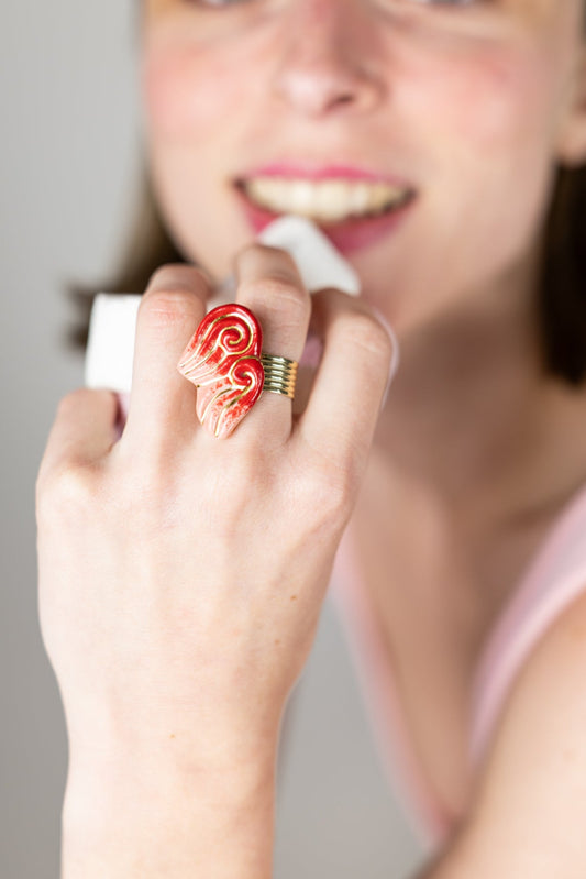 Bague « les 2 Volutes » - Rouges