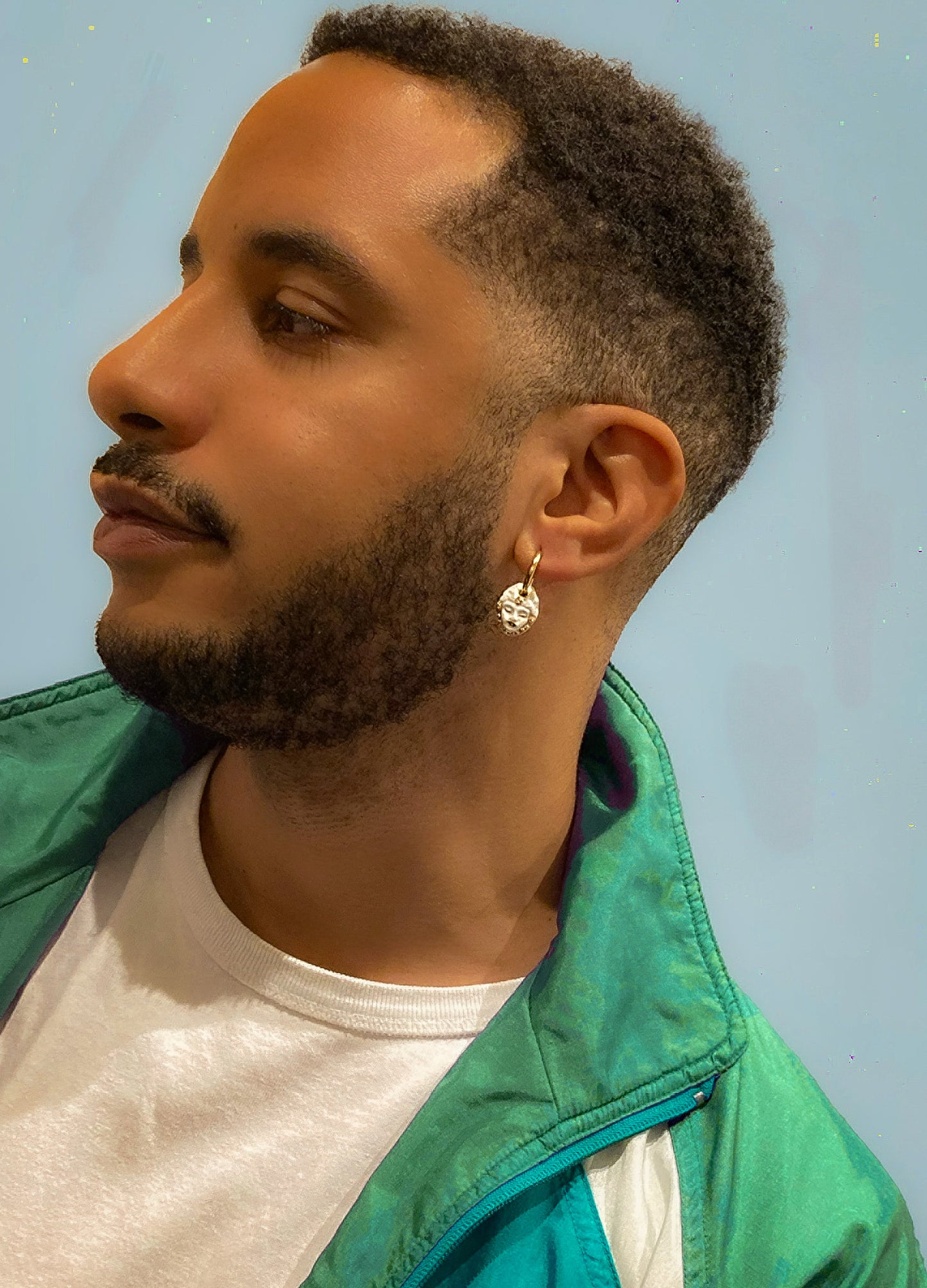 Androgyne - The Solitaire Earring  - White & Gold