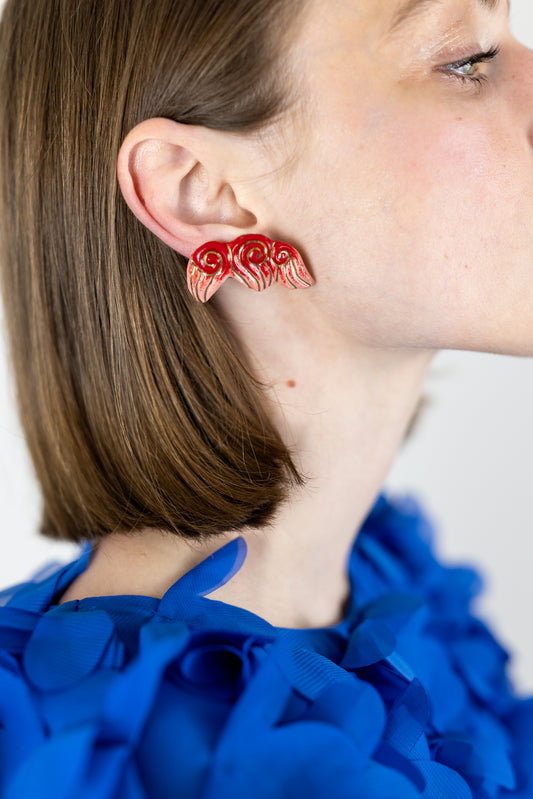 Bijou clip "Les 3 volutes"- Rouges