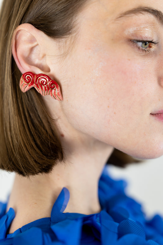 Bijou clip "Les 3 volutes"- Rouges