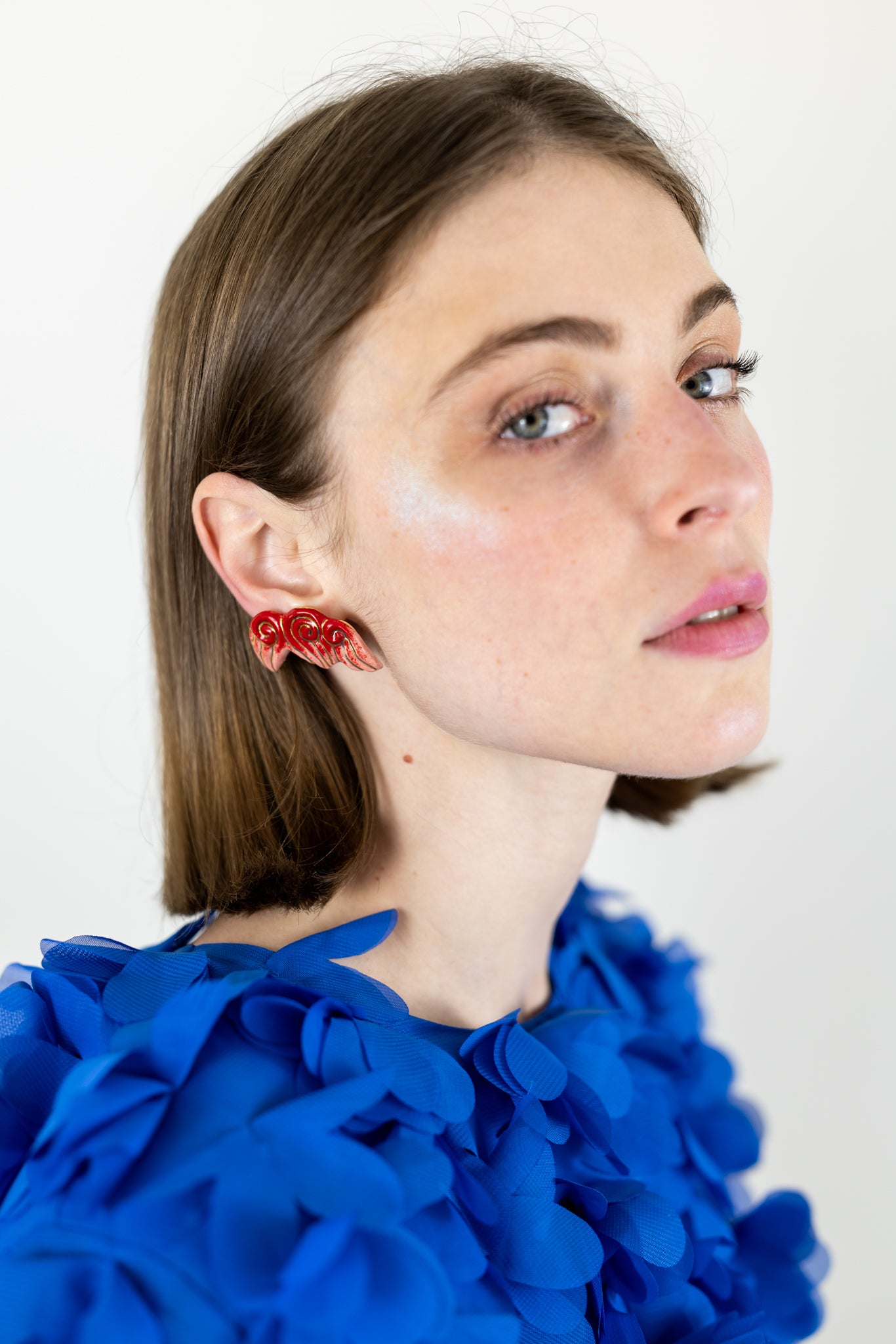 Bijou clip "Les 3 volutes"- Rouges
