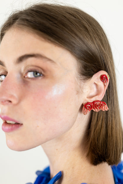 Bijou clip "Les 3 volutes"- Rouges