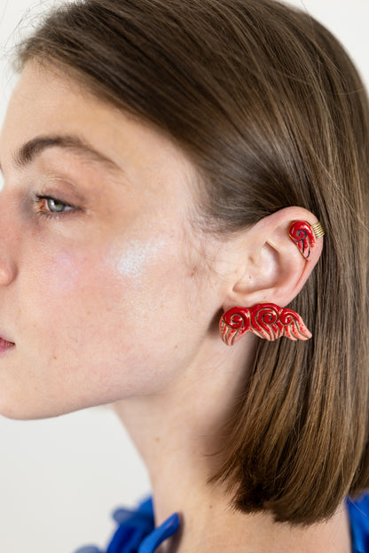 Bijou clip "Les 3 volutes"- Rouges