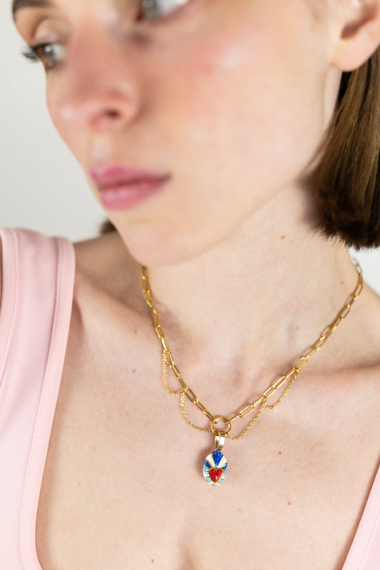 Ex-voto - Collier Chaîne- Azur
