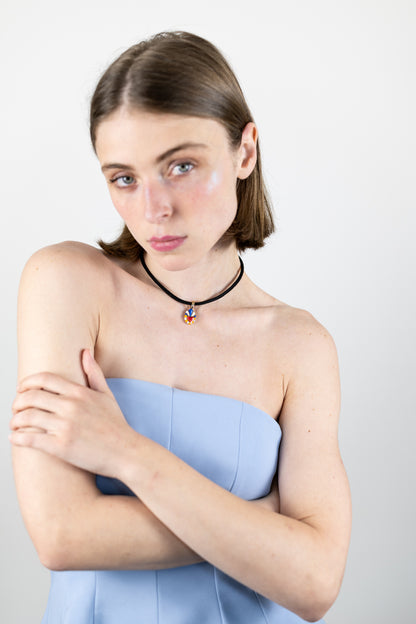 Sacred Heart - Suede Necklace - Sicily