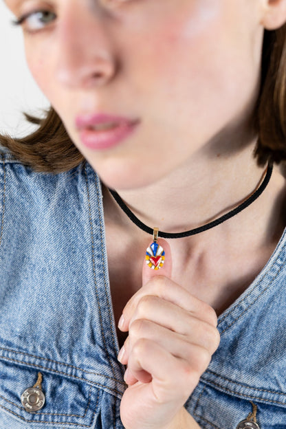 Sacred Heart - Suede Necklace - Sicily