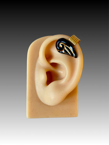 Earcuff volute - Noir & Or