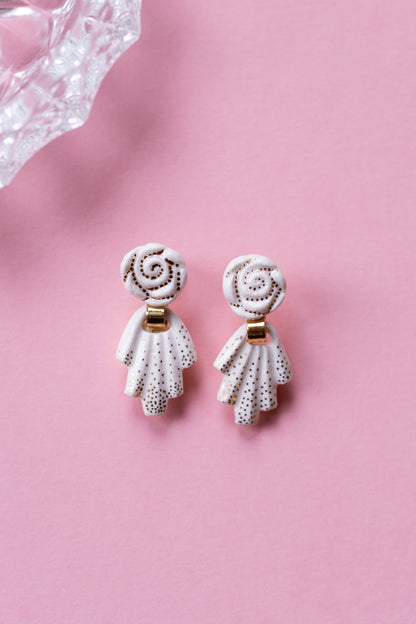 Rose & Rayons - La Paire de Boucles - Blanc & Or